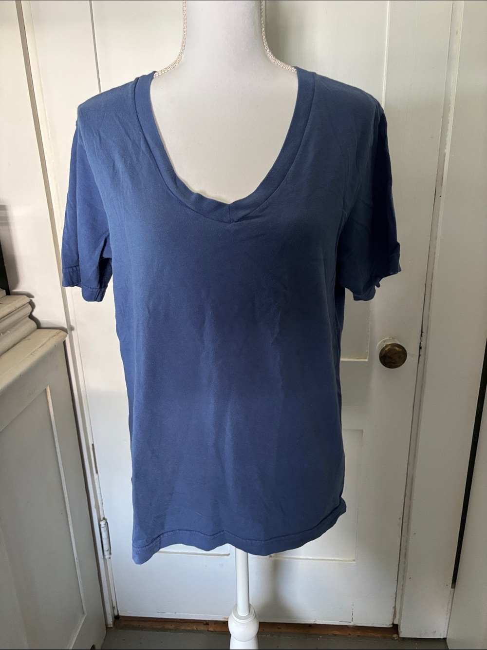 fresh produce Slate Blue V-Neck Short Sleeve Tee